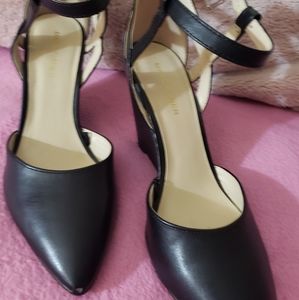 Black wedge formal dress shoes